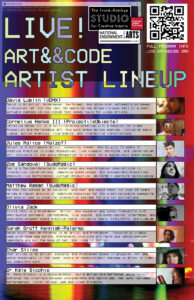 Live Art and Code Artist LineUp Poster, text description is below
